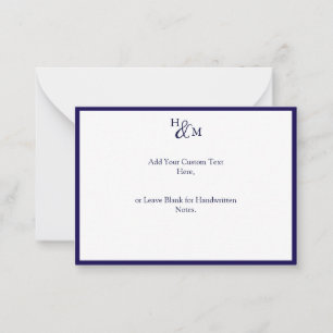 Carte De Correspondance Messages de Mariage Monogramme minimaliste du budg