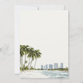 Carte De Correspondance Miami Floride Aquarelle Palm Paysage (Dos)
