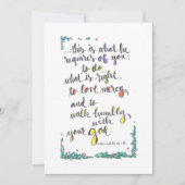 CARTE DE CORRESPONDANCE MICAH 6:8 (Devant)