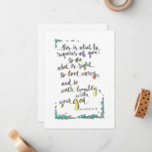 CARTE DE CORRESPONDANCE MICAH 6:8 (Devant/Arrière en situation)