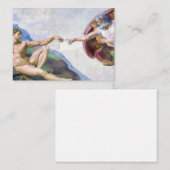 Carte De Correspondance Michelangelo - Création d'Adam Isolé (Devant / Derrière)