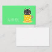 Carte De Correspondance Mignon chaton menthe tasse à thé (Devant / Derrière)