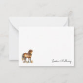 Carte De Correspondance Mignon Cheval Brun Script Cheval Enfants Fantaisie (Devant)