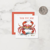 Carte De Correspondance mignon crabe de plage ajouter du texte (Devant/Arrière en situation)