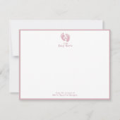 Carte De Correspondance Mignon de la nurserie de monogramme rose (Devant)