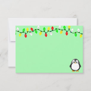 Carte De Correspondance Mignon dessin animé de manchot Noël personnalisé