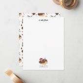 Carte De Correspondance Mignon Hérisson Champignon Forêt Bois Animaux Enfa (Devant/Arrière en situation)