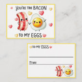 Carte De Correspondance Mignon Kawaii Bacon et Œufs (Devant / Derrière)
