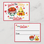 Carte De Correspondance Mignon Kawaii Chips et Salsa (Devant / Derrière)