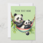 Carte De Correspondance mignon maman bébé panda ours ajouter un message (Devant)