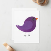 Carte De Correspondance Mignon petit oiseau pour enfants   (Devant/Arrière en situation)