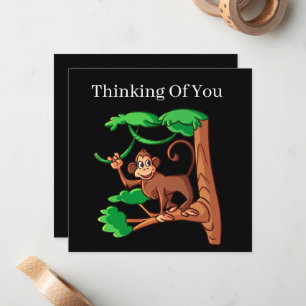 Carte De Correspondance mignon singe penser que vous ajoutez un sentiment