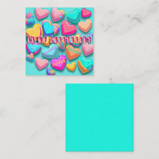 Carte De Correspondance Mignon "Sois mon amour" Candy Saint-Valentin (Devant / Derrière)