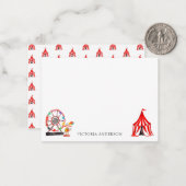 Carte De Correspondance Mignonne Carnaval Cirque Show Clowns Ballons Enfan (Devant/Arrière en situation)