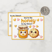 Carte De Correspondance Mignonne Kawaii Miel et Biscuits (Devant/Arrière en situation)