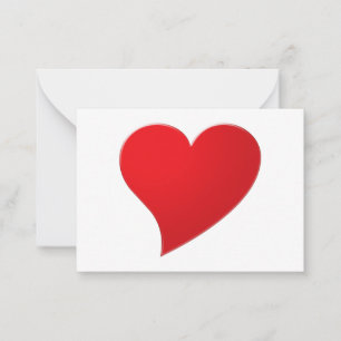 Carte De Correspondance Mignonne rouge grand coeur minimaliste Saint Valen