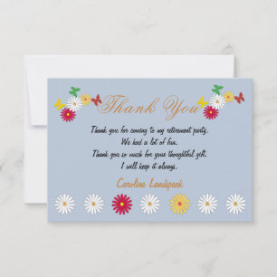 Carte De Correspondance Mignonnes marguerites et papillons Bonne retraite 