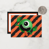 Carte De Correspondance Mignons Enfants Drôles Halloween Espace Alien (Devant/Arrière en situation)
