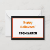 Carte De Correspondance Mignons Enfants Drôles Halloween Espace Alien (Dos)