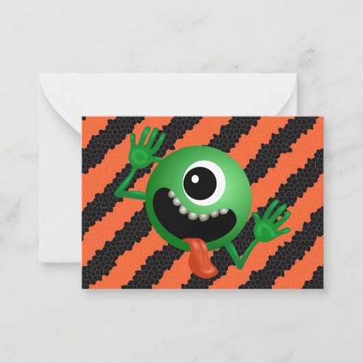 Carte De Correspondance Mignons Enfants Drôles Halloween Espace Alien (Devant)