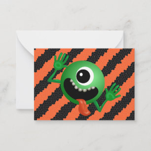 Carte De Correspondance Mignons Enfants Drôles Halloween Espace Alien