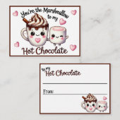 Carte De Correspondance Mignons Marshmallows Kawaii et Chocolat (Devant / Derrière)
