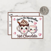 Carte De Correspondance Mignons Marshmallows Kawaii et Chocolat (Devant/Arrière en situation)