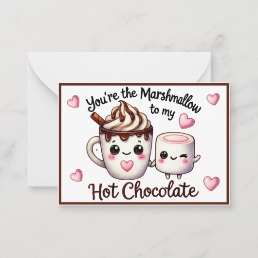 Carte De Correspondance Mignons Marshmallows Kawaii et Chocolat (Devant)