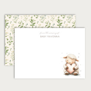 Carte De Correspondance Mignons Moutons Faisant un Câlin en Bois de Cœur p