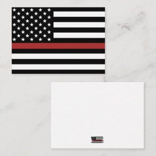 Carte De Correspondance Mince Red Line USA Drapeau Firefighter Appréciatio