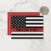 Carte De Correspondance Mince Red Line USA Drapeau Firefighter Appréciatio (Devant/Arrière en situation)