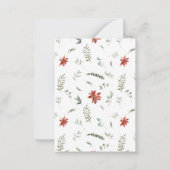 Carte De Correspondance Mini Arc Moderne Poinsettia Joyeux Script de Noël (Dos)