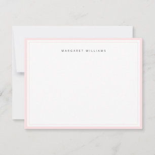 Carte De Correspondance Mini-bordure rose chic féminin