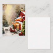 Carte De Correspondance Mini budget de Noël grange enneigée (Devant / Derrière)