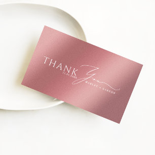 Carte De Correspondance Mini Budget Moderne Rose Gold Mariage Remerciement