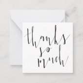 Carte De Correspondance MINI | Calligraphie Mariage photo Merci (Devant)