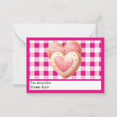 Carte De Correspondance Mini classe rose mignonne Saint Valentin (Devant)
