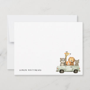 Carte De Correspondance Mini Cute Animaux gaies Enfants