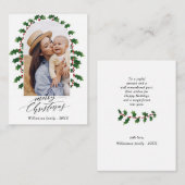 Carte De Correspondance Mini-famille Photo Arc Joyeux Noël (Devant / Derrière)