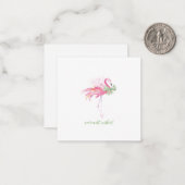 Carte De Correspondance Mini Flamant rose rose Noël (Devant/Arrière en situation)