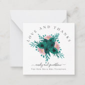 Carte De Correspondance Mini fleurs Emerald rose Merci Mariage (Devant)