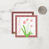Carte De Correspondance Mini floral rose (Devant/Arrière en situation)