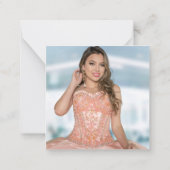 Carte De Correspondance MINI Gold Parties scintillant photo Quinceañera Me (Dos)