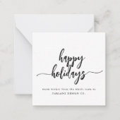 Carte De Correspondance Mini Joyeuses Vacances Script moderne Logo d'entre (Devant)