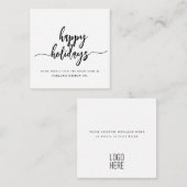 Carte De Correspondance Mini Joyeuses Vacances Script moderne Logo d'entre (Devant / Derrière)