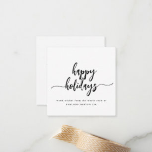 Carte De Correspondance Mini Joyeuses Vacances Script moderne Logo d'entre