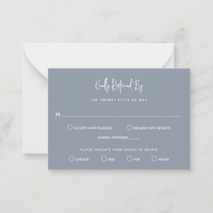 Carte De Correspondance Mini mariage minimaliste Dusty Blue moderne RSVP