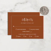 Carte De Correspondance Mini mariage minimaliste en terre cuite moderne RS (Devant/Arrière en situation)