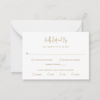 Mini mariage minimaliste Gold Modern RSVP