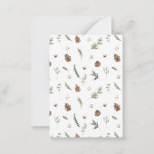 Carte De Correspondance Mini Monogramme Coton Floral Wreath Joyeux Noël (Dos)